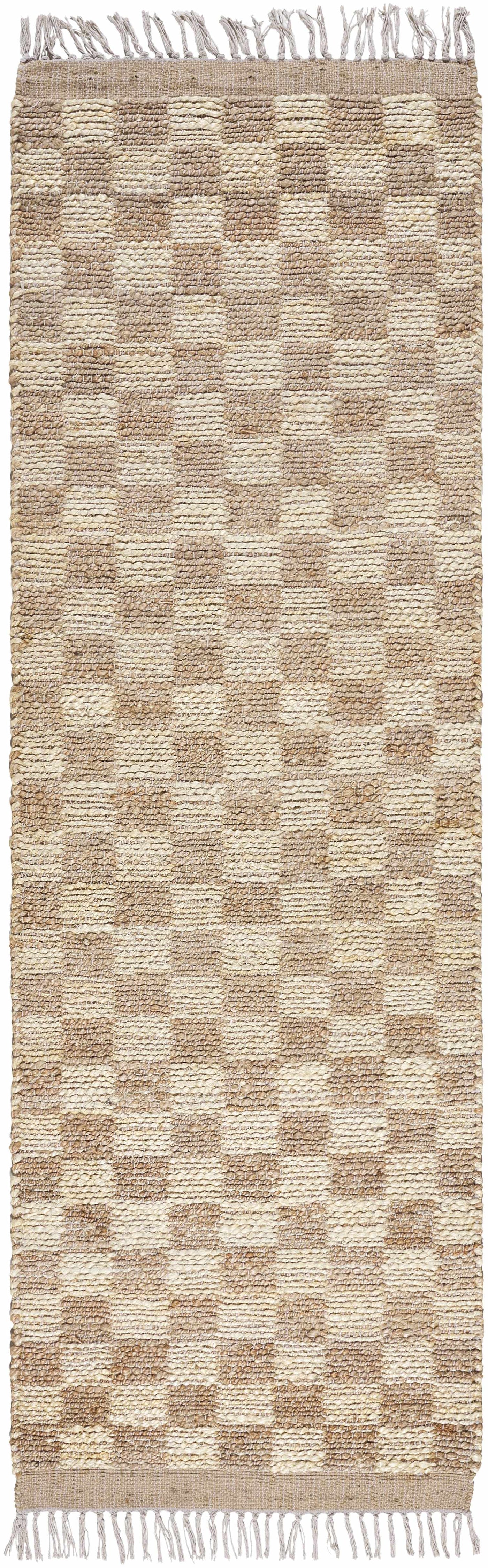 Ionut Checkered Jute Area Rug by Boutique Rugs