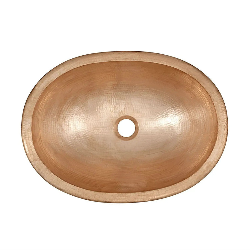 Pure Copper 19-inch Oval Bathroom Sink Unfinished by HomePacific