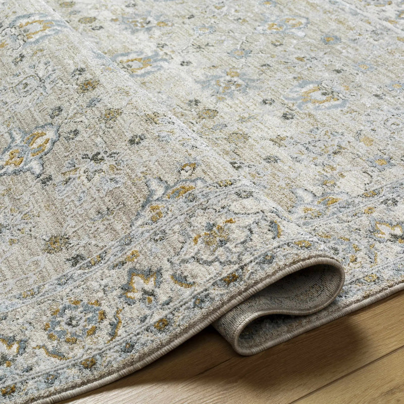 Amaru Cream & Sage Textured Rug with Fringes by Boutique Rugs