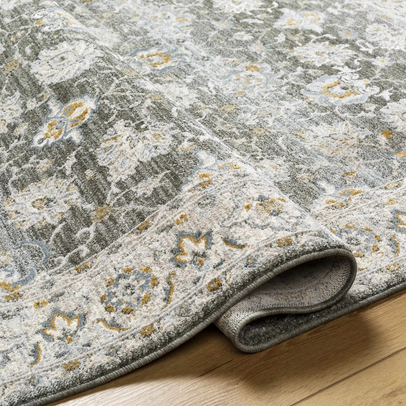 Amaru Green Textured Rug with Fringes by Boutique Rugs