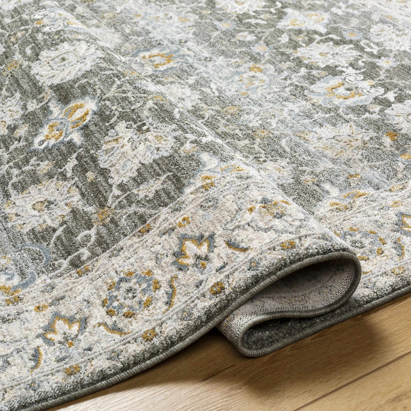 Amaru Green Textured Rug with Fringes by Boutique Rugs