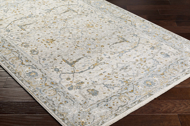 Aviva Off-White Textured Rug with Fringes by Boutique Rugs