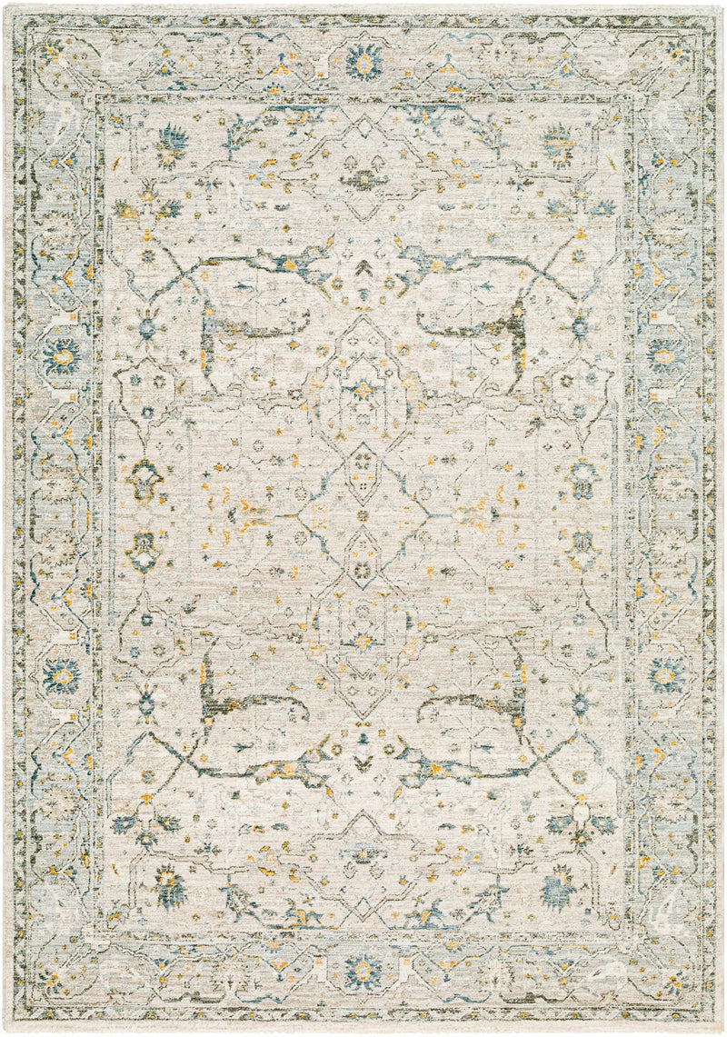 Aviva Off-White Textured Rug with Fringes by Boutique Rugs