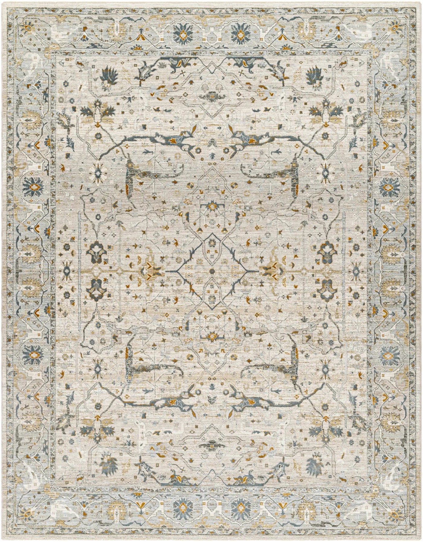 Aviva Off-White Textured Rug with Fringes by Boutique Rugs