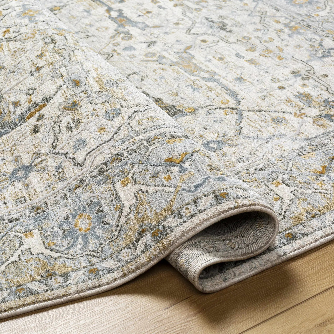 Aviva Off-White Textured Rug with Fringes by Boutique Rugs