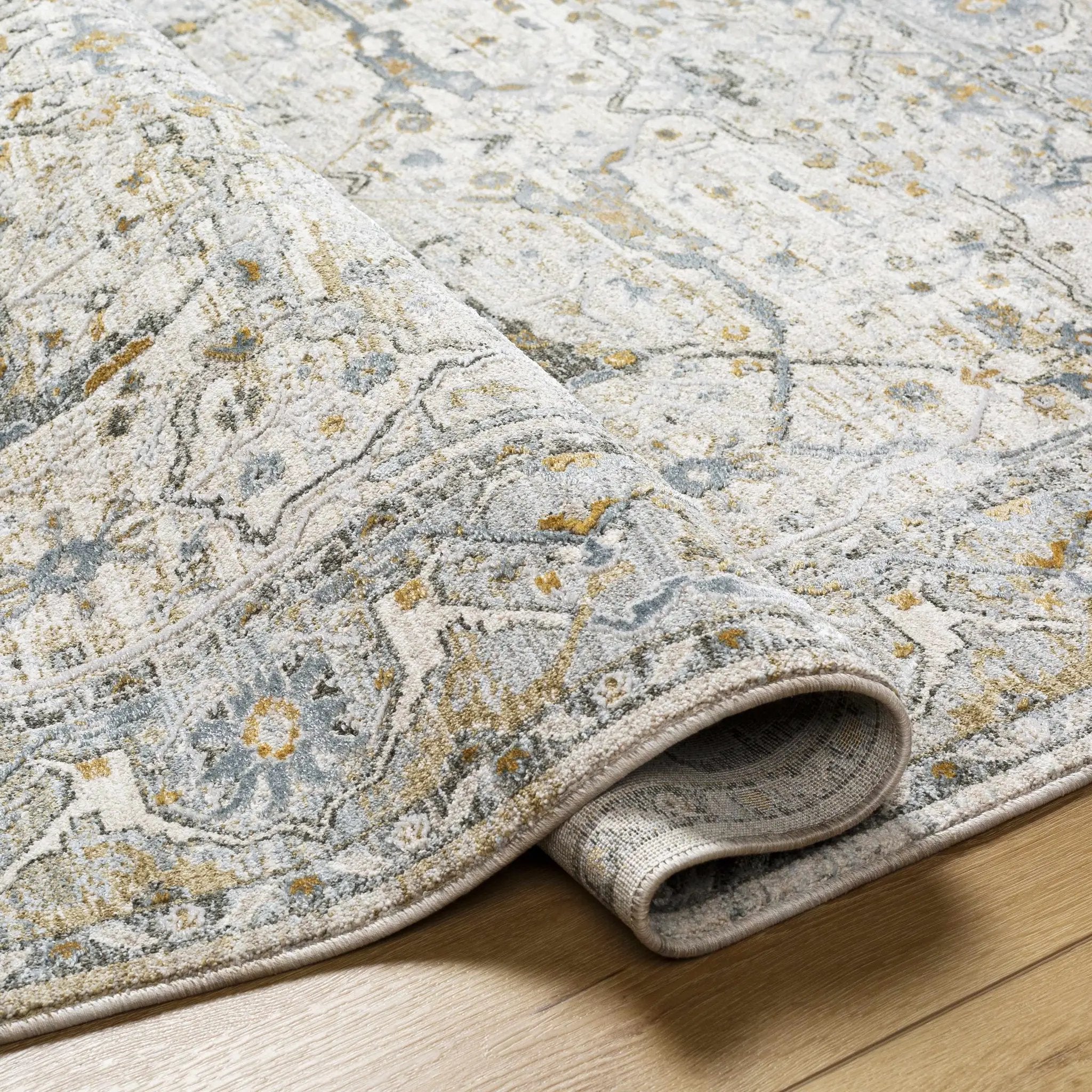 Aviva Off-White Textured Rug with Fringes by Boutique Rugs