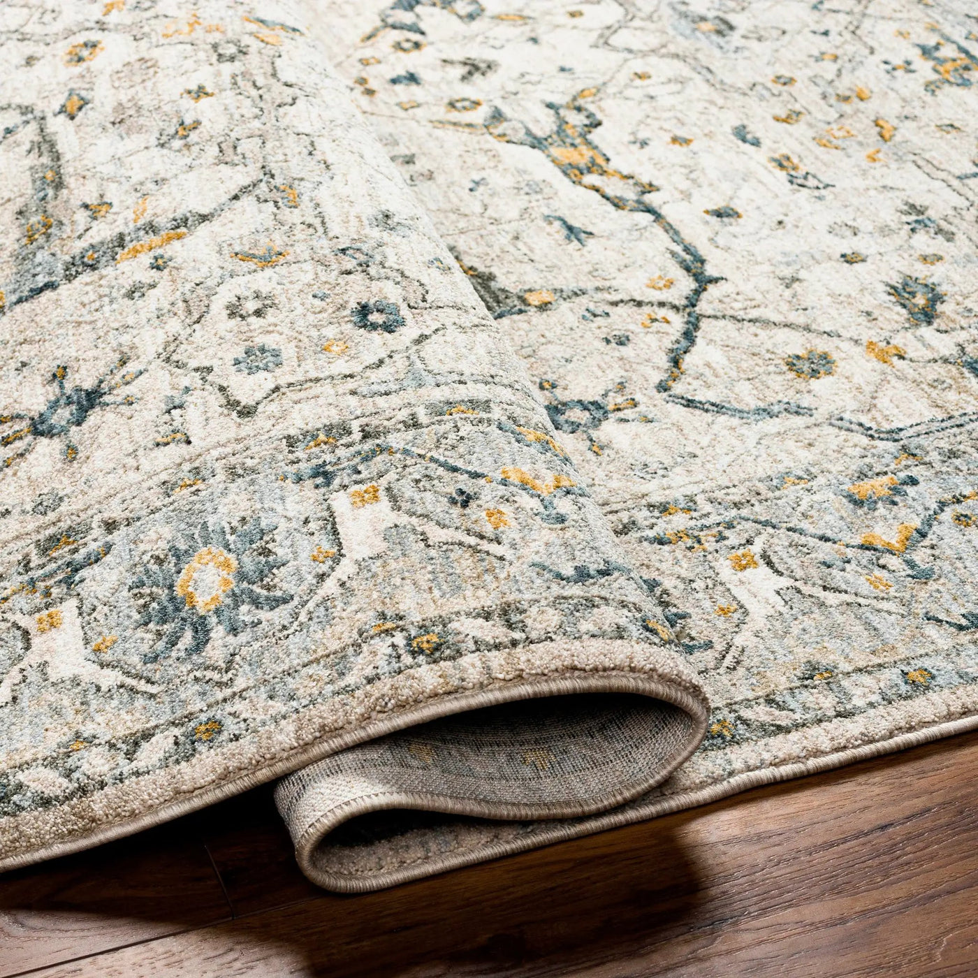 Aviva Off-White Textured Rug with Fringes by Boutique Rugs