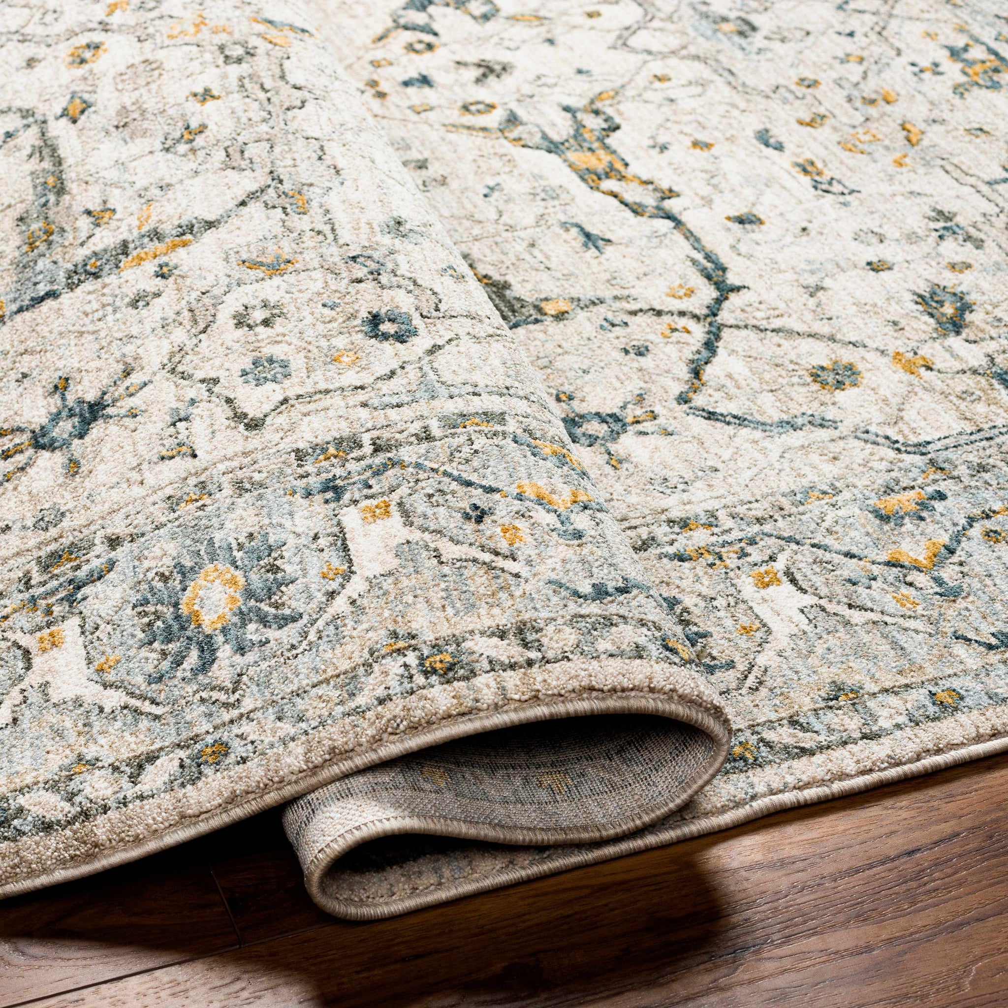 Aviva Off-White Textured Rug with Fringes by Boutique Rugs