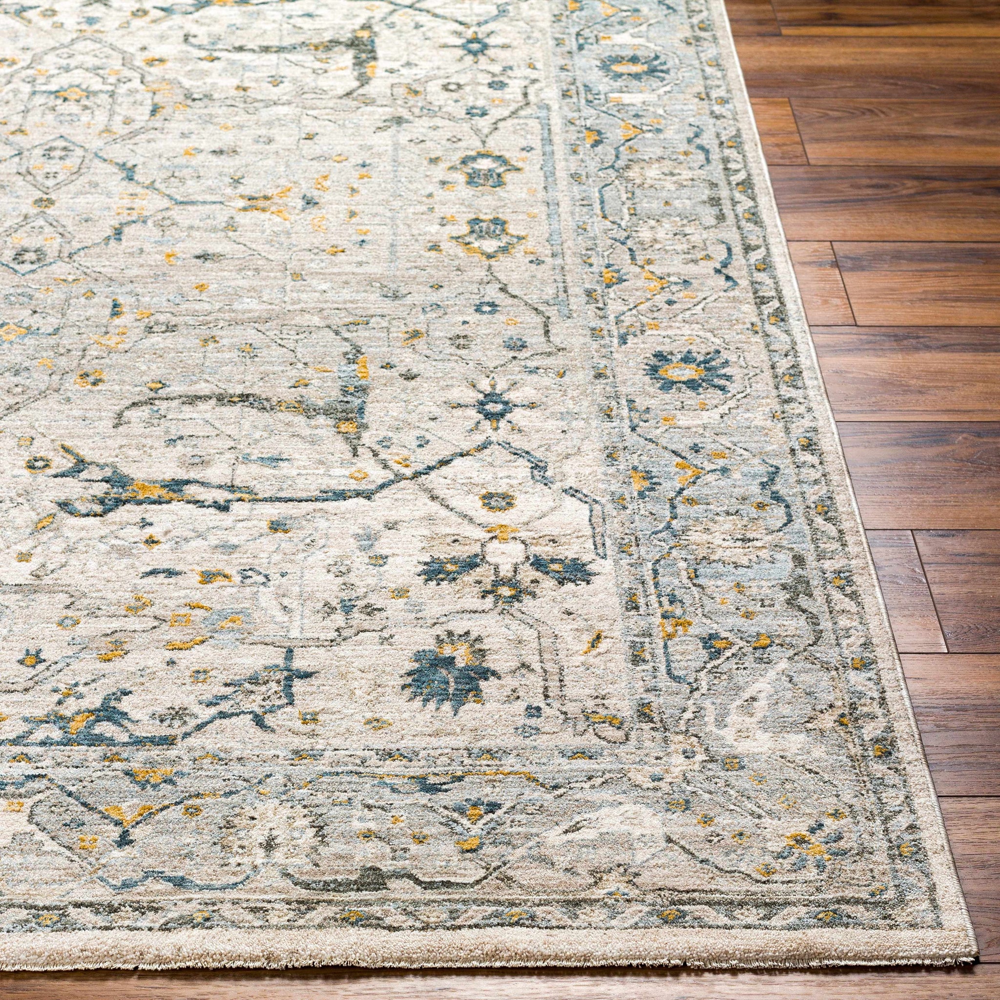 Aviva Off-White Textured Rug with Fringes by Boutique Rugs