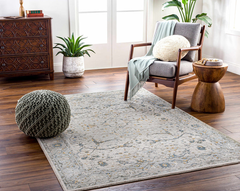 Aviva Off-White Textured Rug with Fringes by Boutique Rugs