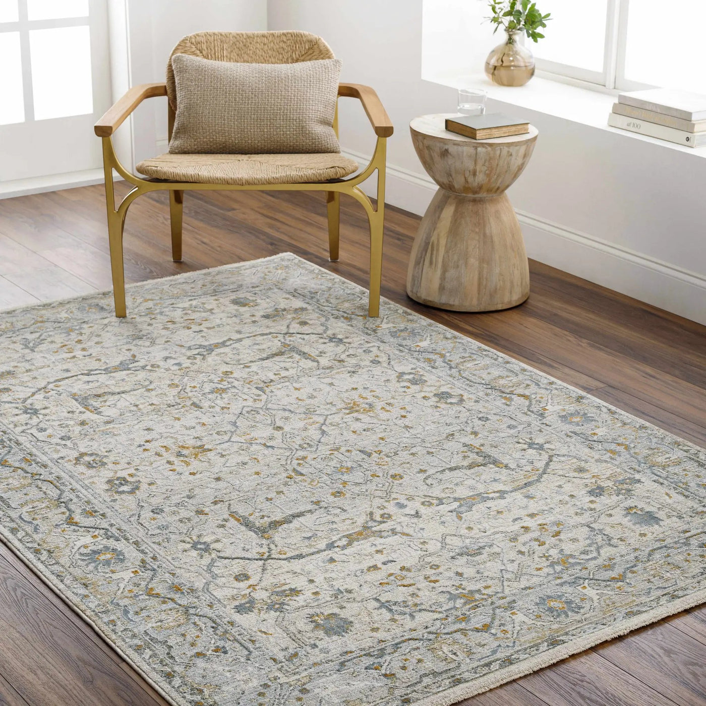 Aviva Off-White Textured Rug with Fringes by Boutique Rugs
