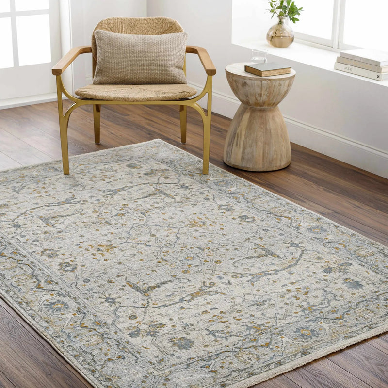 Aviva Off-White Textured Rug with Fringes by Boutique Rugs
