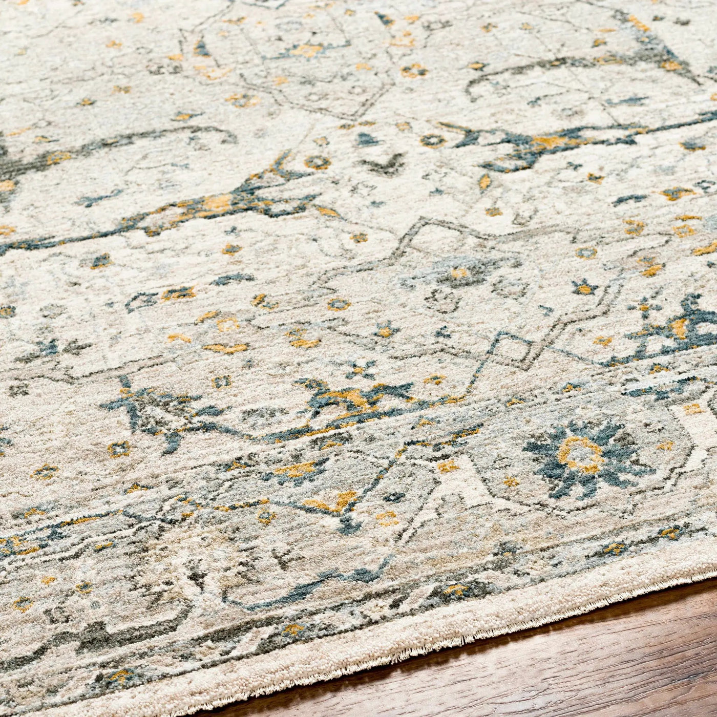 Aviva Off-White Textured Rug with Fringes by Boutique Rugs