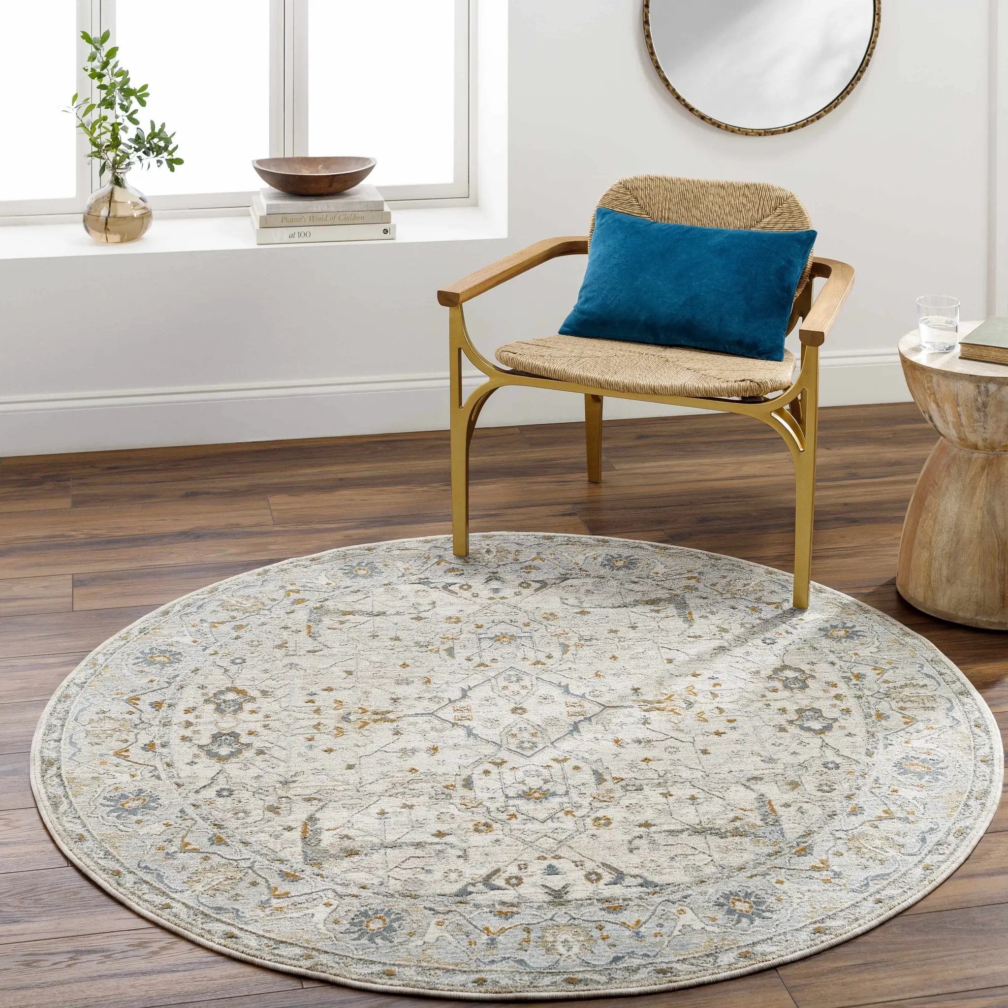 Aviva Off-White Textured Rug with Fringes by Boutique Rugs