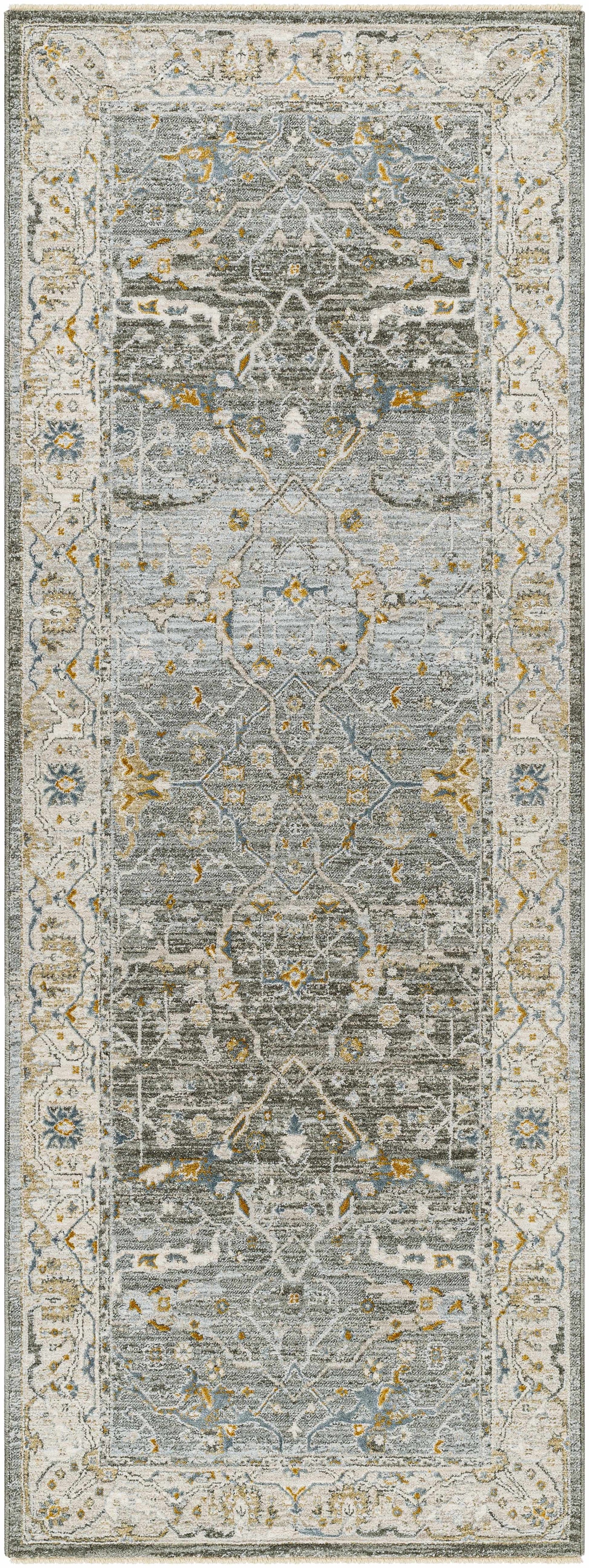 Aviva Teal Textured Rug with Fringes by Boutique Rugs