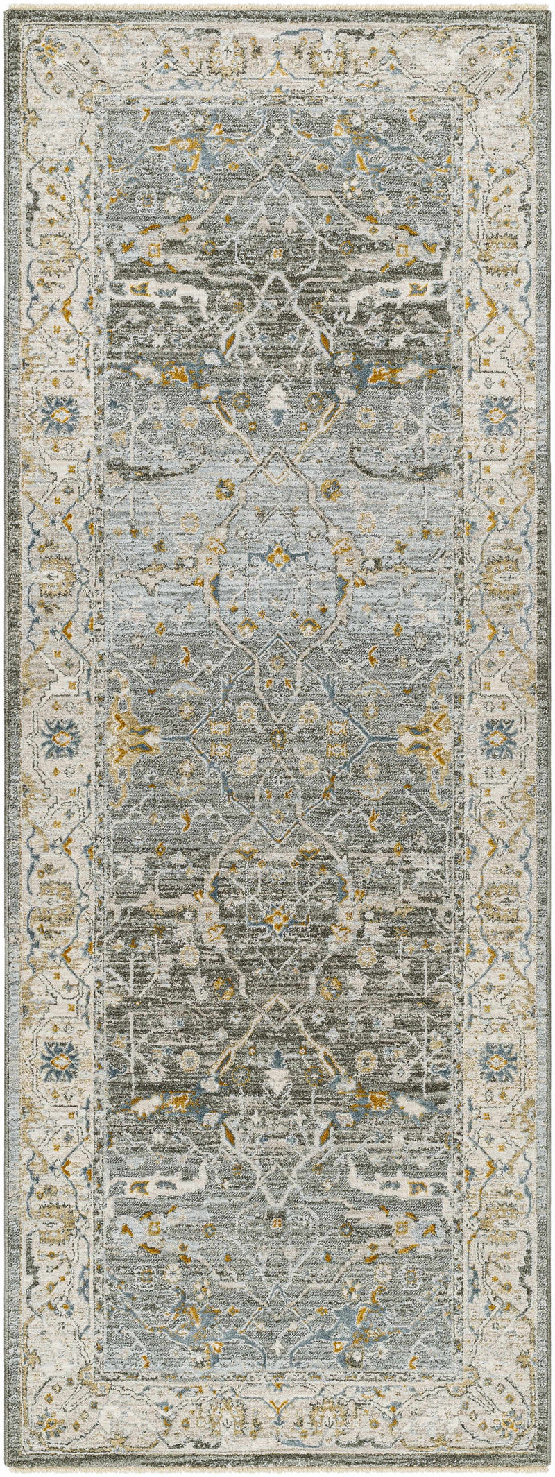 Aviva Teal Textured Rug with Fringes by Boutique Rugs