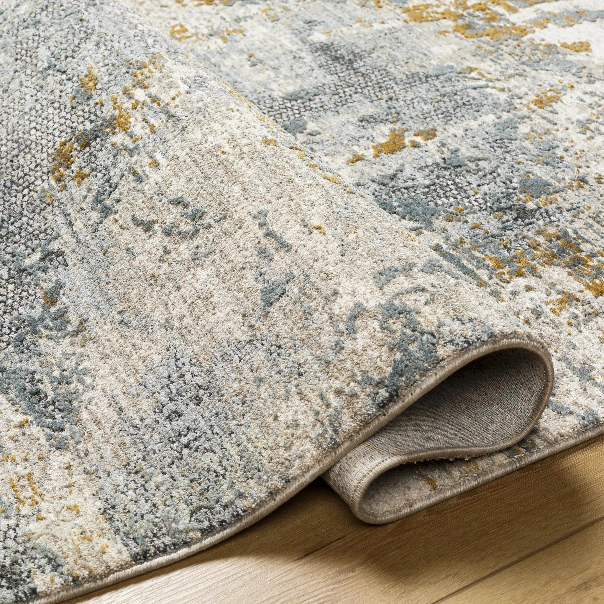 Chaya Textured Abstract Rug with Fringes by Boutique Rugs