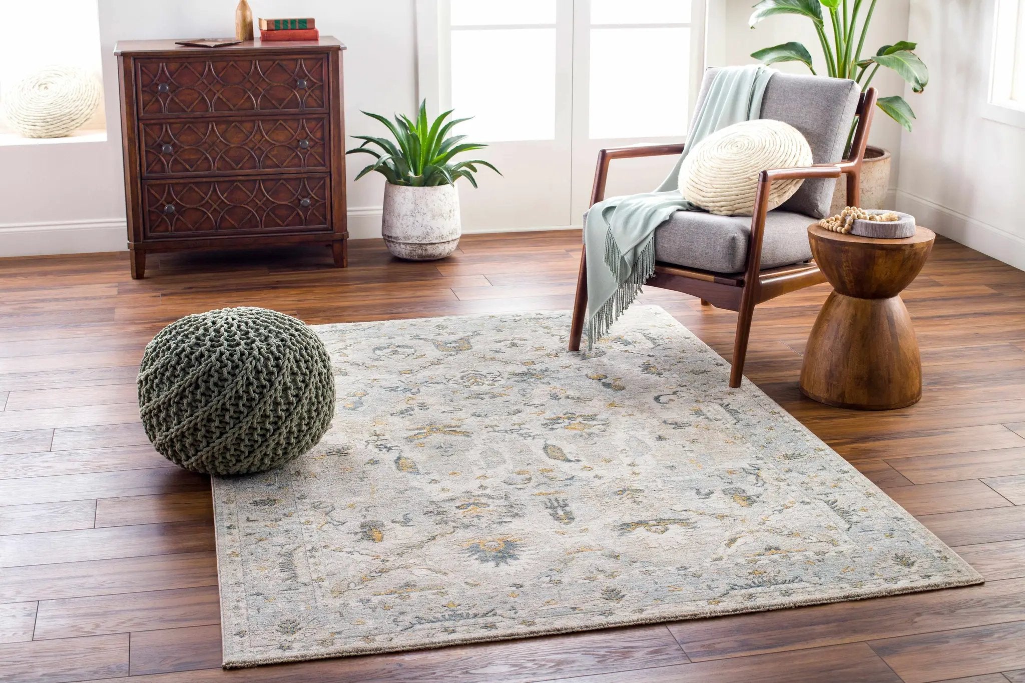Emile Textured Rug with Fringes by Boutique Rugs