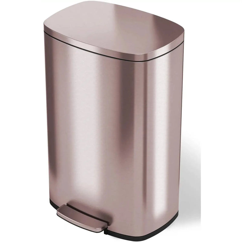 13-Gallon Copper Rose Gold Stainless Steel Step Trash Can with Deodorizer Filter by HomePacific