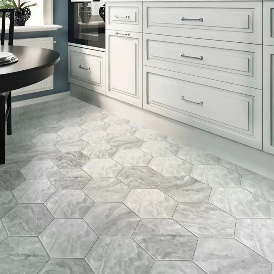 Gray 10x10 Honed Hexagon Bardiglio Marble Tile (5 pack, 2.95 sq ft/case) by Apollo Tile