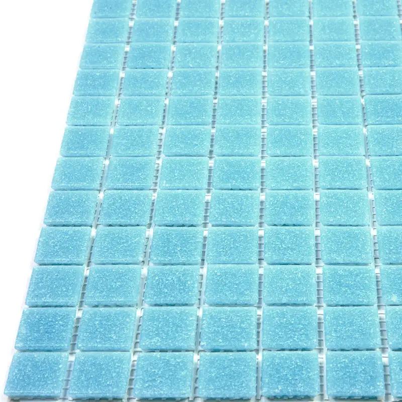 Cadet Blue 12x12 Glossy Uniform Square Glass Mosaic Tile (20 pack, 20 sq ft/case) by Apollo Tile