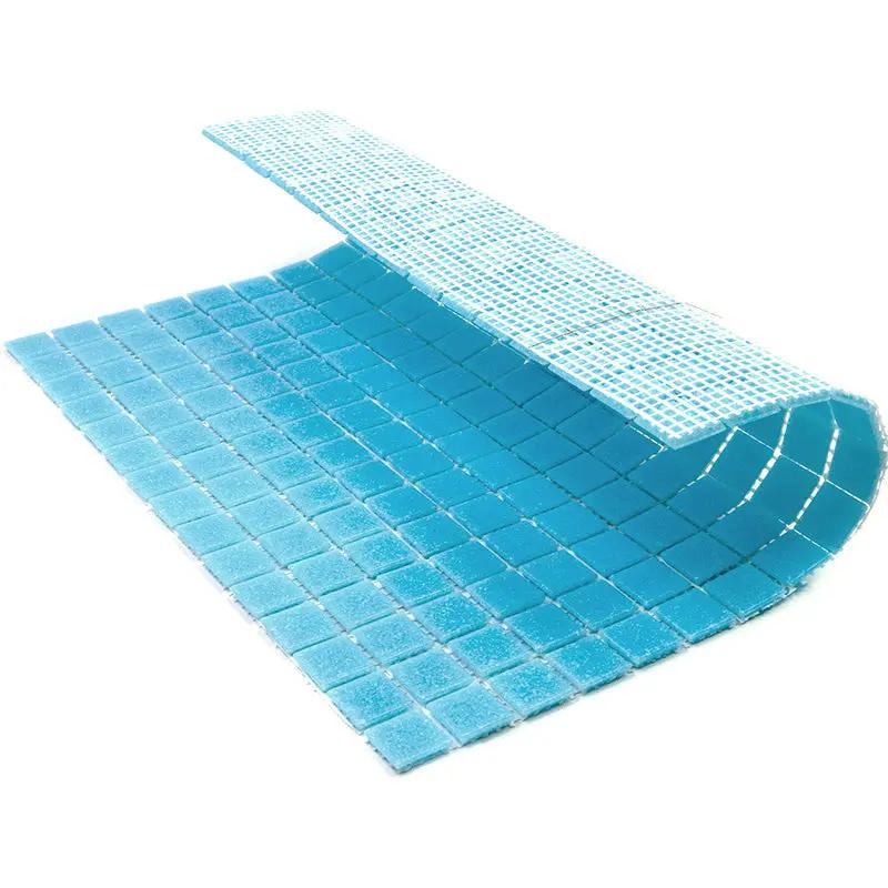 Cadet Blue 12x12 Glossy Uniform Square Glass Mosaic Tile (20 pack, 20 sq ft/case) by Apollo Tile