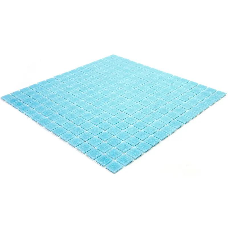 Cadet Blue 12x12 Glossy Uniform Square Glass Mosaic Tile (20 pack, 20 sq ft/case) by Apollo Tile