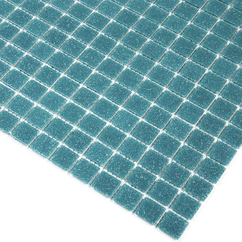 Blue-Green 12x12 Uniform Square Glossy Glass Mosaic Tile (20 pack, 20 sq ft/case) by Apollo Tile