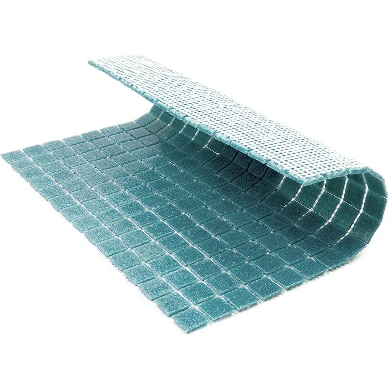 Blue-Green 12x12 Uniform Square Glossy Glass Mosaic Tile (20 pack, 20 sq ft/case) by Apollo Tile