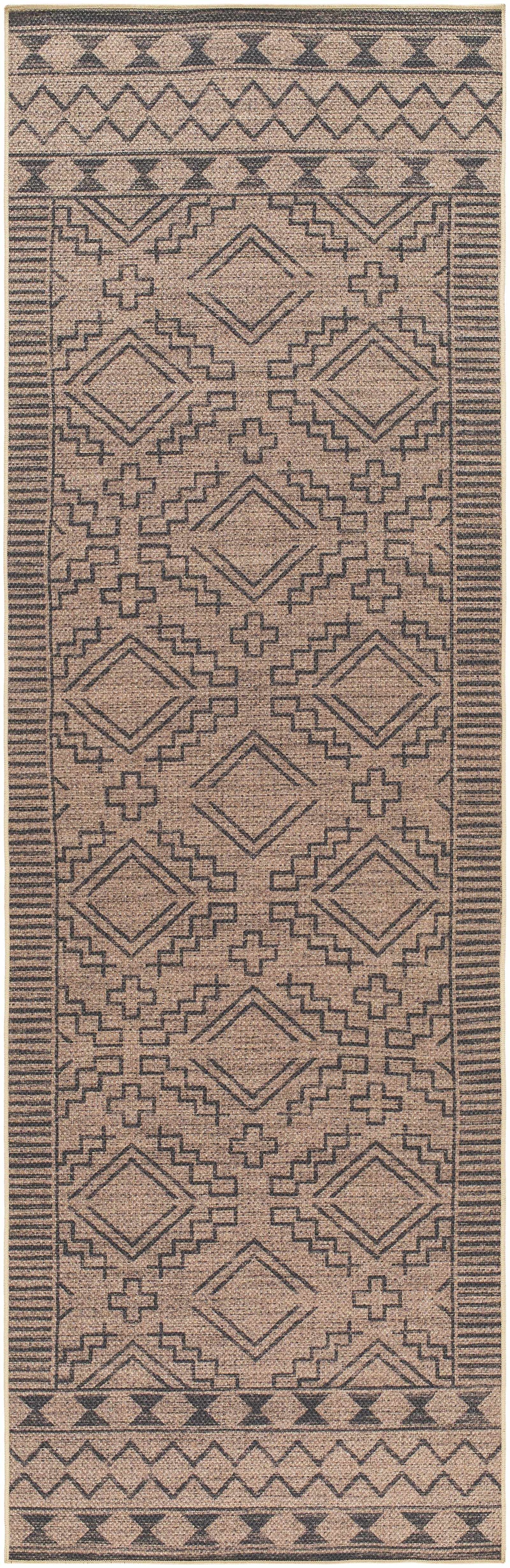 Halle Tan & Black Washable Area Rug - Clearance by Boutique Rugs