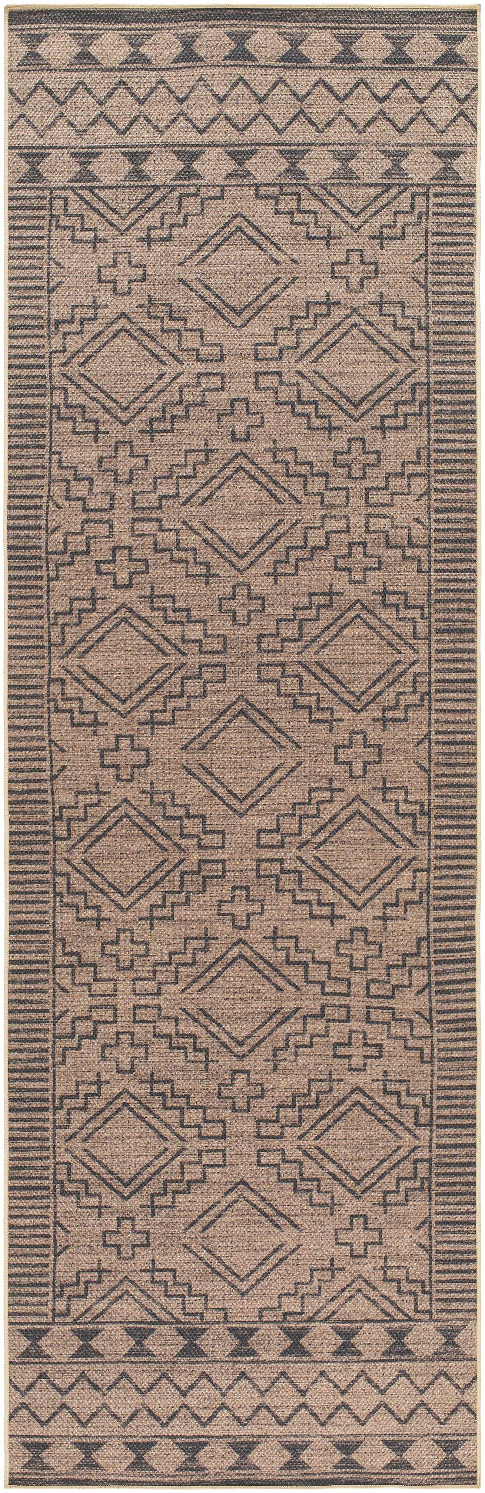 Halle Tan & Black Washable Area Rug - Clearance by Boutique Rugs