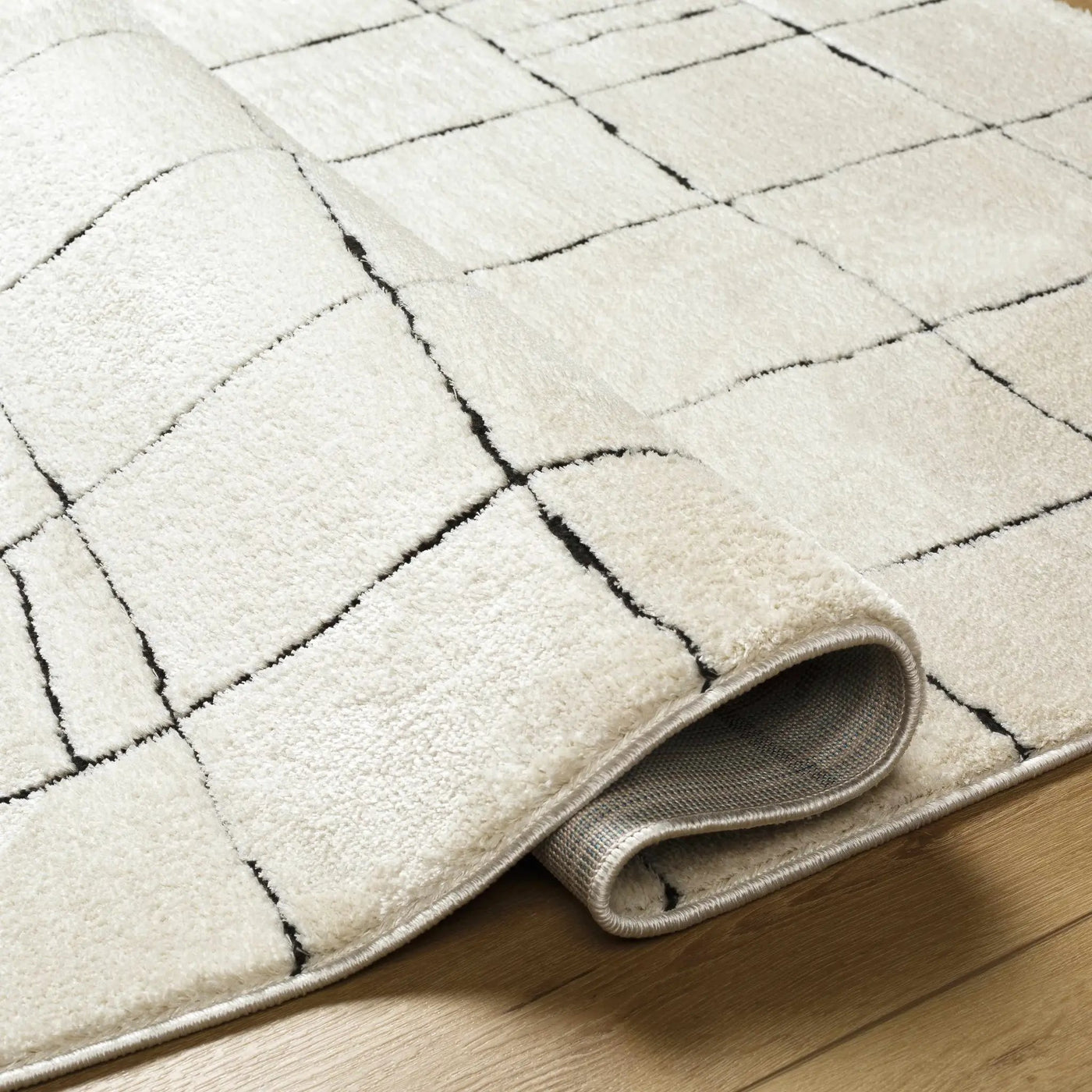 Keanu Black & White Area Rug - Clearance by Boutique Rugs