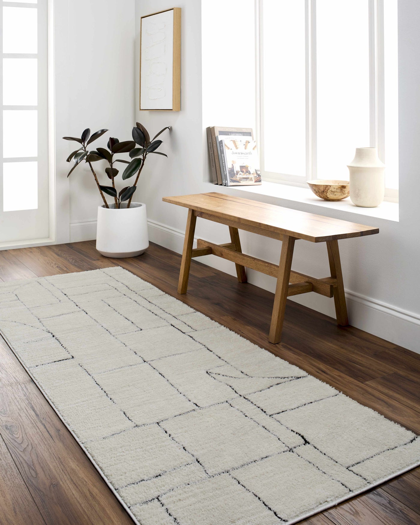 Keats Black & White Area Rug by Boutique Rugs