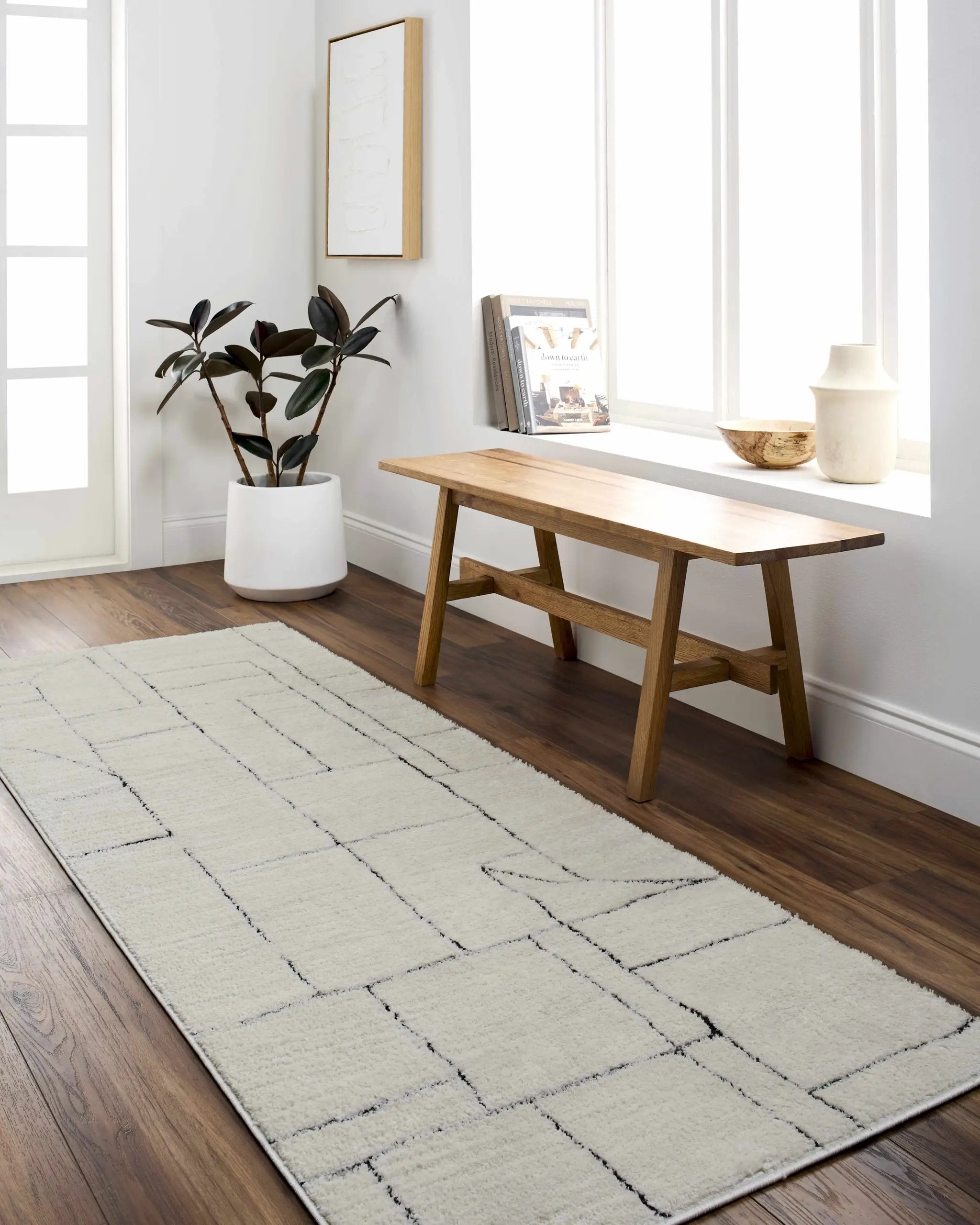 Keats Black & White Area Rug by Boutique Rugs