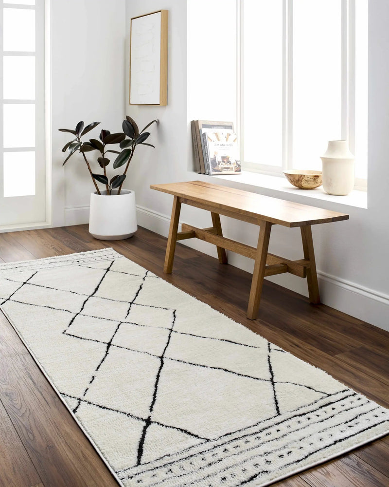 Keone Black & White Thick Rug by Boutique Rugs