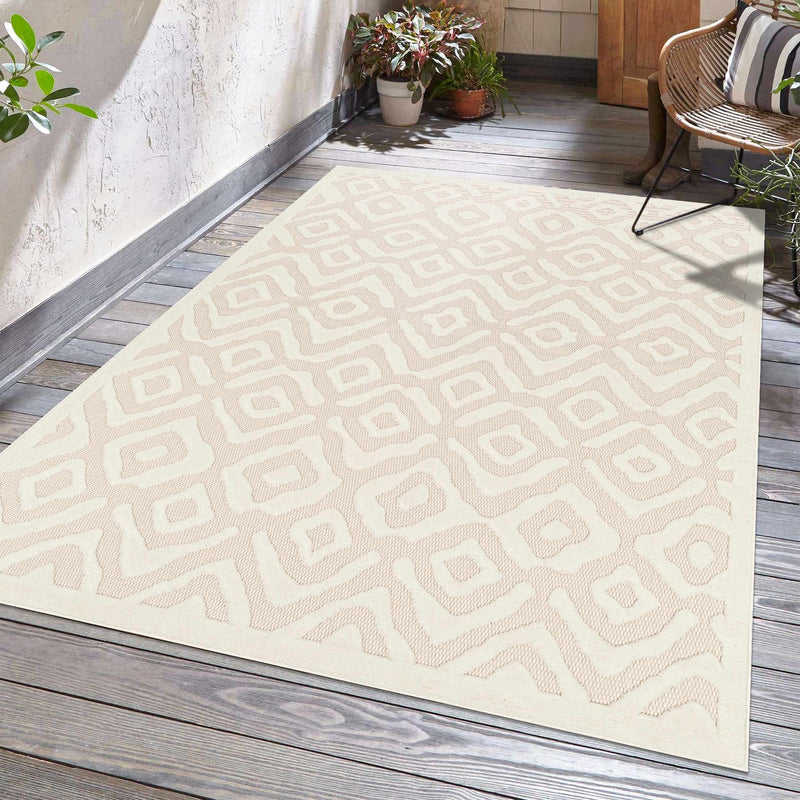 Burl Cream Outdoor Rug - Clearance by Boutique Rugs