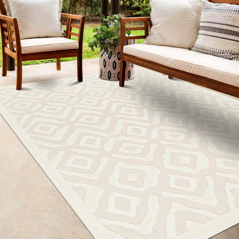Burl Cream Outdoor Rug - Clearance by Boutique Rugs