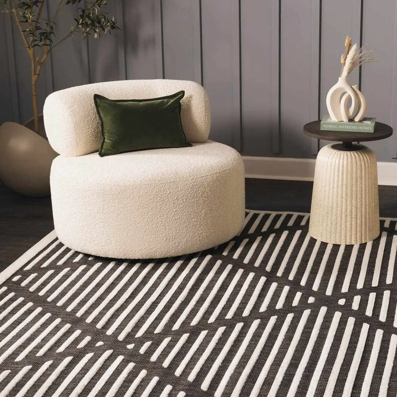 Anah 3D Black Outdoor Rug by Boutique Rugs