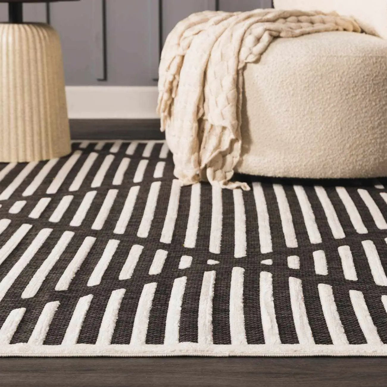 Anah 3D Black Outdoor Rug by Boutique Rugs