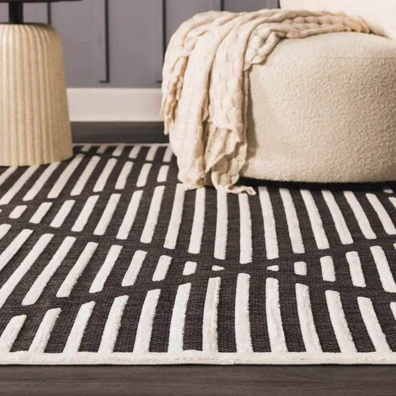 Anah 3D Black Outdoor Rug by Boutique Rugs