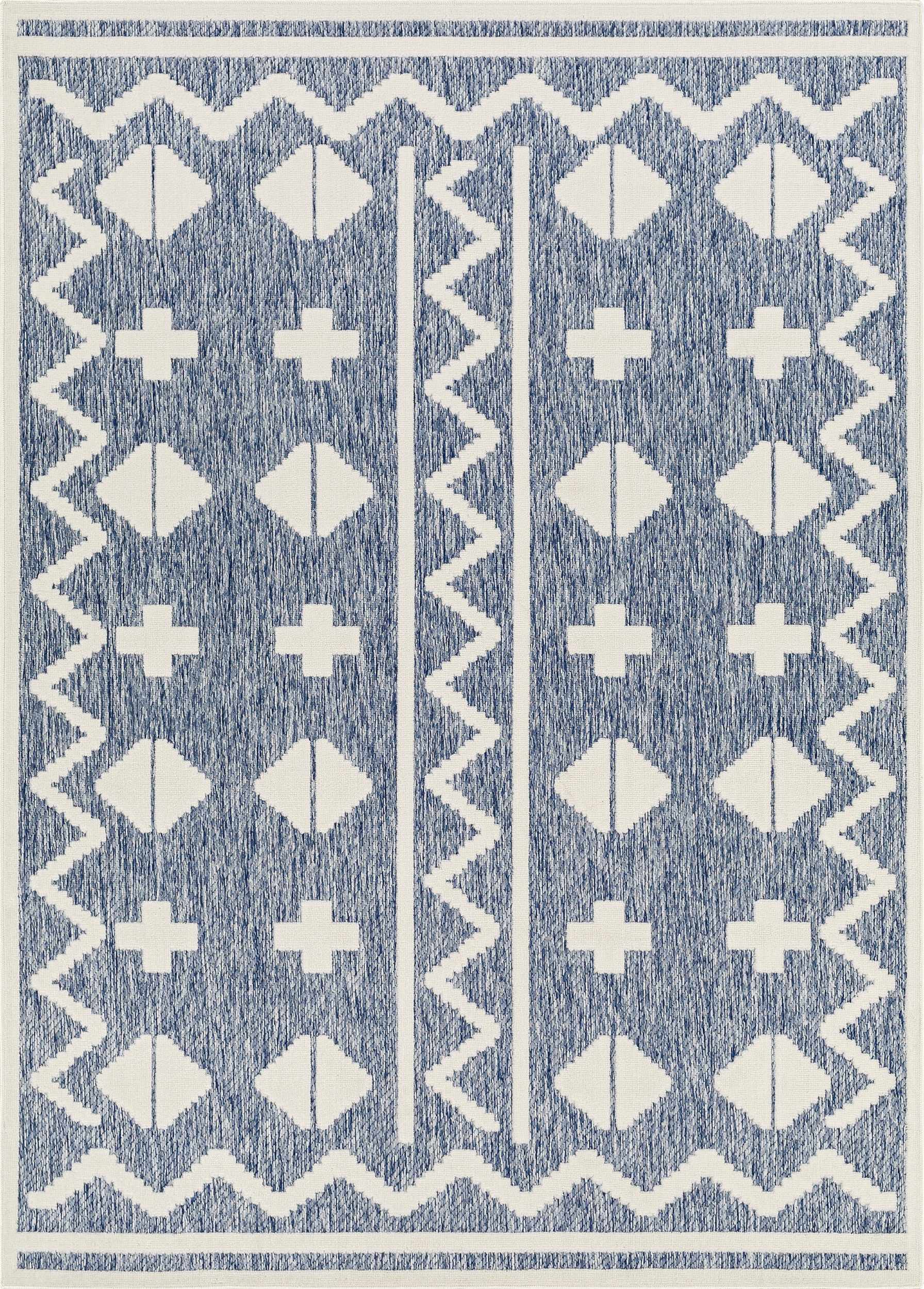 Elio Blue Outdoor Rug - Clearance by Boutique Rugs