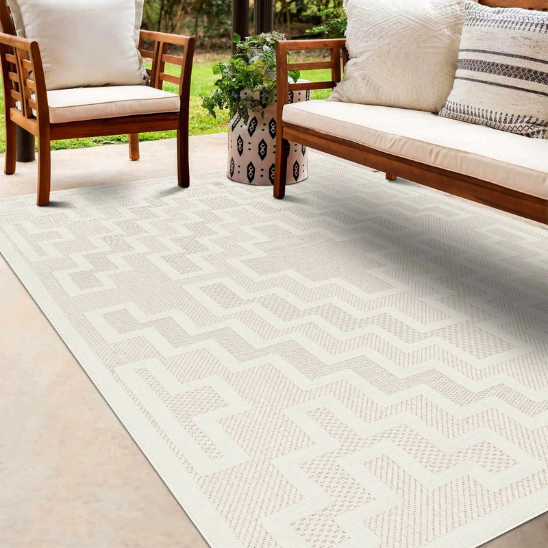 Diza Cream Outdoor Rug - Clearance by Boutique Rugs