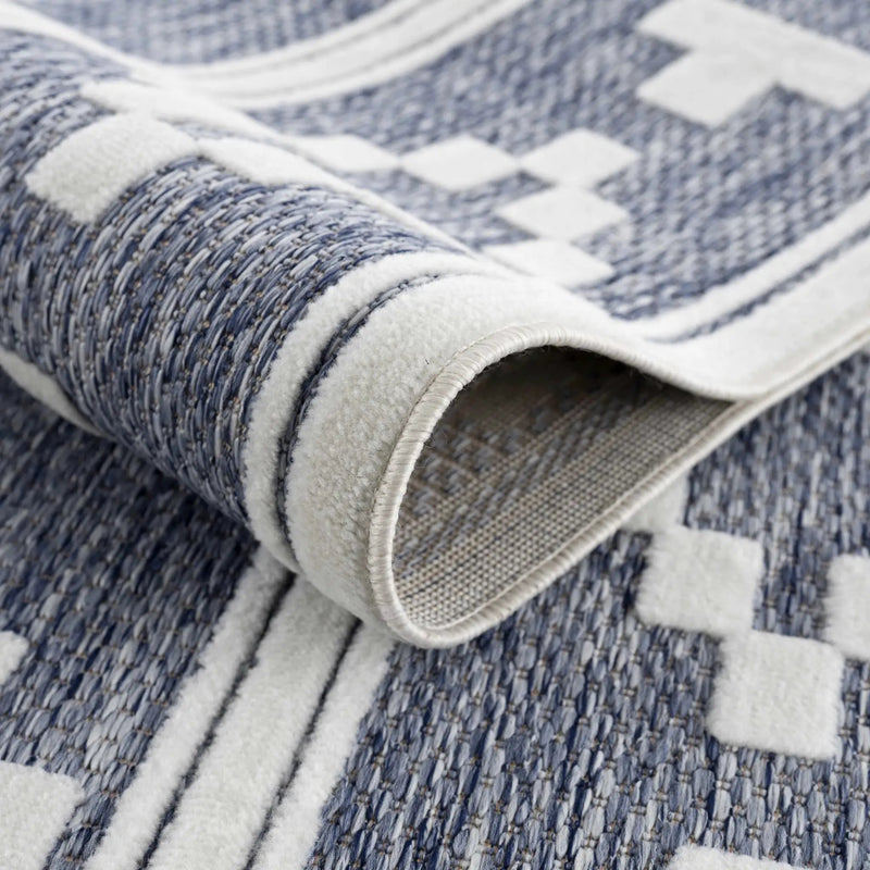 Hiro Blue Outdoor Rug - Clearance by Boutique Rugs