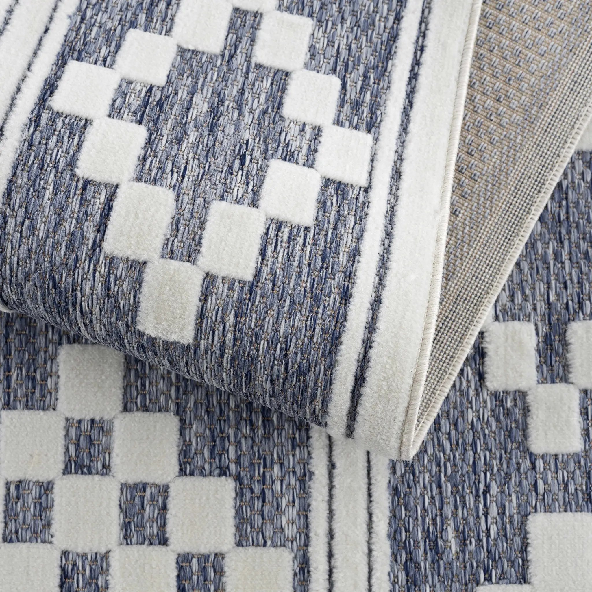 Hiro Blue Outdoor Rug - Clearance by Boutique Rugs