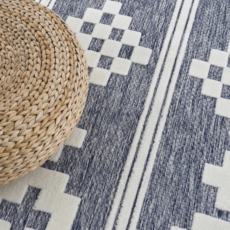 Hiro Blue Outdoor Rug - Clearance by Boutique Rugs