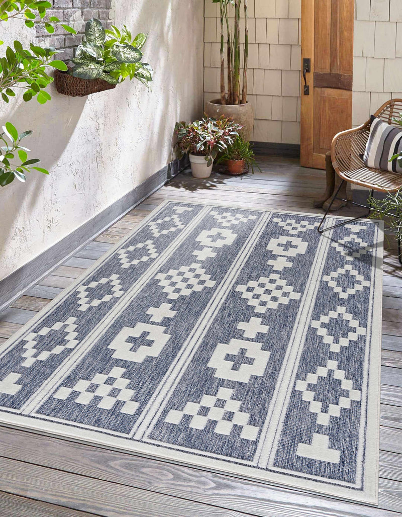 Hiro Blue Outdoor Rug - Clearance by Boutique Rugs