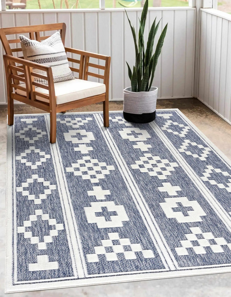 Hiro Blue Outdoor Rug - Clearance by Boutique Rugs