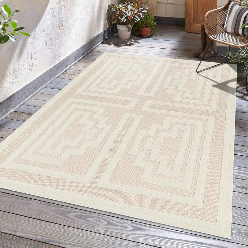 Yves Cream Outdoor Rug - Clearance by Boutique Rugs