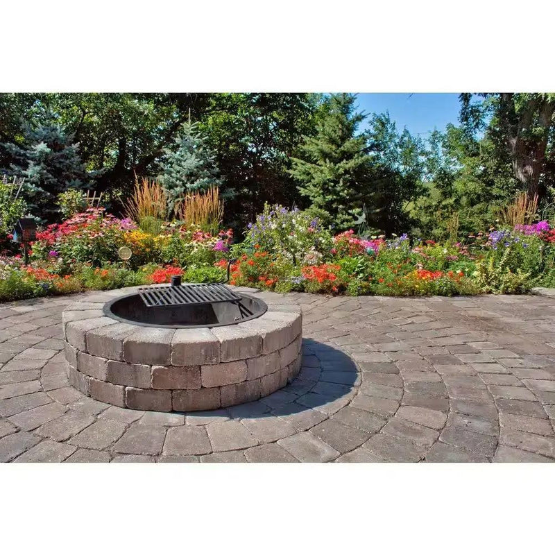 48-in Outdoor Round Concrete Block Stone Fire Pit Kit with Cooking Grill Grate by HomePacific