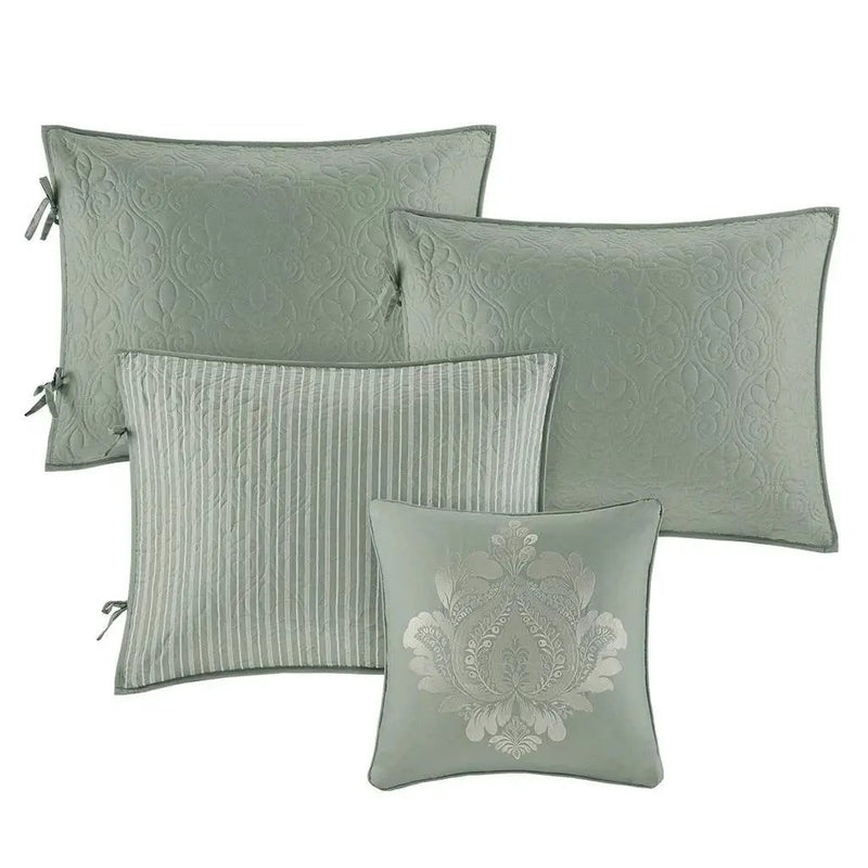 6-Piece Country Cottage Quilted Seafoam Green Reversible Daybed Cover Set by HomePacific